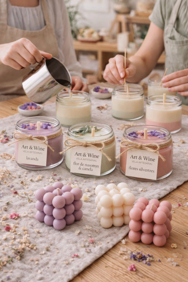 CREA TUS VELAS & VINO